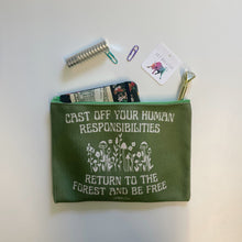 Load image into Gallery viewer, GetBullish Return to the Forest Canvas Zipper Pouch 9.5" x 7" | Cosmetics Bag or Pencil Case