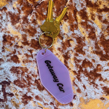 Load image into Gallery viewer, Getaway Car Motel Style Keychain in Translucent Purple