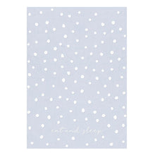 Load image into Gallery viewer, Eat and Sleep Dotted Blue Tea Towel | Extra Large 20" W x 27.5" L | In a Gift Box! | Gift for Her