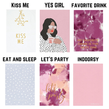 Load image into Gallery viewer, Eat and Sleep Dotted Blue Tea Towel | Extra Large 20" W x 27.5" L | In a Gift Box! | Gift for Her