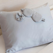 Load image into Gallery viewer, Giftable Gray Goodnight Gorgeous Satin Sleep Set [Includes Pillowcase, Sleep Mask + Scrunchie]