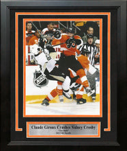 Load image into Gallery viewer, Claude Giroux Hits Sidney Crosby Philadelphia Flyers 2012 NHL Hockey Playoffs Framed Photo