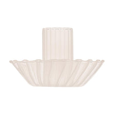 Load image into Gallery viewer, Glass Candle Holder in Cream | Aesthetic Tinted Candle Sticks Glass Taper Candlestick Base