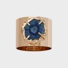 Load image into Gallery viewer, Crystal quartz napkin rings, indigo, set of two