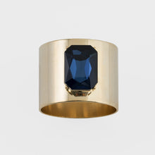 Load image into Gallery viewer, Single gem napkin rings, navy, set of two