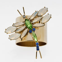 Load image into Gallery viewer, Dragonfly napkin rings, opal, set of two