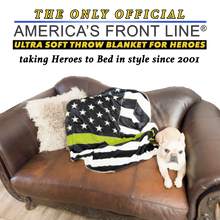 Load image into Gallery viewer, EL10-017 Official America's Front Line Thin Gold Line 911 Emergency Dispatcher Round Blanket Bedding Sofa Couch Throw Trucker Yellow