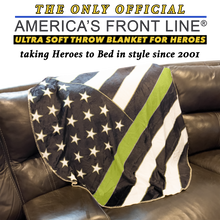 Load image into Gallery viewer, EL10-017 Official America's Front Line Thin Gold Line 911 Emergency Dispatcher Round Blanket Bedding Sofa Couch Throw Trucker Yellow