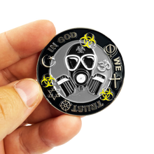 Load image into Gallery viewer, GL1-010 Statue of Liberty Thin Gray Line Correctional Officer Biohazard Pandemic Challenge Coin CO Corrections SERT RRT
