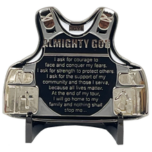 Load image into Gallery viewer, BL10-016 Correctional Officer's Prayer God Almighty Challenge Coin Thin Gray Line CO Corrections