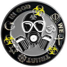 Load image into Gallery viewer, GL1-010 Statue of Liberty Thin Gray Line Correctional Officer Biohazard Pandemic Challenge Coin CO Corrections SERT RRT
