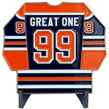 Load image into Gallery viewer, DL11-08 The Great One Challenge Coin Inspired by Wayne Gretzky 99 Edmonton Jersey USA Canada