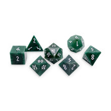 Load image into Gallery viewer, Green African Jade - 7 Piece RPG Set Gemstone Dice