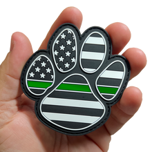 Load image into Gallery viewer, EE-020 Border Patrol Thin Green Line K9 Canine Rubber Silicone Morale Patch large 3 inch with hook and loop Military