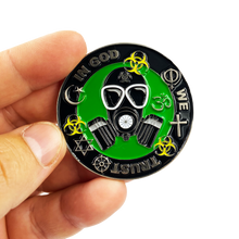 Load image into Gallery viewer, CL6-16 Statue of Liberty Thin Green Line Police Task Force Biohazard Pandemic Challenge Coin Border patrol Army Marines Deputy Sheriff