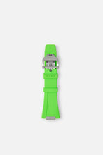 Load image into Gallery viewer, FKM Rubber Strap: Neon Green/Steel