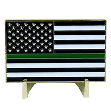 Load image into Gallery viewer, DL7-01 Border Patrol Flag Thin Green Line CBP Challenge Coin