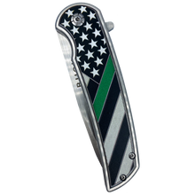 Load image into Gallery viewer, BL1-01 Thin Green Line pocket tool Police Law Enforcement Army Marines Border Patrol Security Rescue Tactical Survival