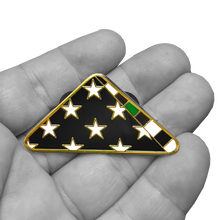 Load image into Gallery viewer, PBX-004-F Thin Green Line Police Honor Guard Folded US Flag Pin CBP Border Patrol Army Marines Military Veteran
