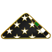 Load image into Gallery viewer, PBX-004-F Thin Green Line Police Honor Guard Folded US Flag Pin CBP Border Patrol Army Marines Military Veteran