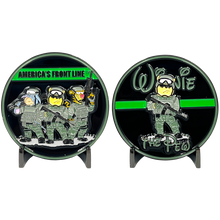 Load image into Gallery viewer, EL13-018 Thin Green Line Operator Bortac SRT SWAT Border Patrol Military Deputy Sheriff Challenge Coin
