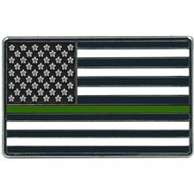 Load image into Gallery viewer, CL6-002 Thin Green Line Flag Pin: Border Patrol, CBP, Army, Sheriff, Security