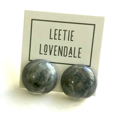 Load image into Gallery viewer, Ghost Grey Marbled Retro Button Stud Earrings