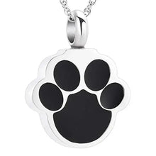 Load image into Gallery viewer, Silver Pet Paw Print Cremation Necklace