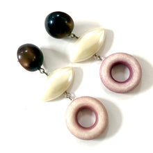 Load image into Gallery viewer, Dusty Rose Moonglow &amp; Pearl Drop Statement Earrings