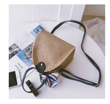 Load image into Gallery viewer, Crossbody Rattan Straw Bag