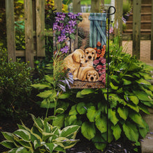Load image into Gallery viewer, Yellow Labrador Puppies by Lesley Hallas Garden Flag – Decorative Outdoor Yard Flag HLH0418GF