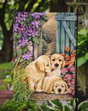 Load image into Gallery viewer, Yellow Labrador Puppies by Lesley Hallas Garden Flag – Decorative Outdoor Yard Flag HLH0418GF