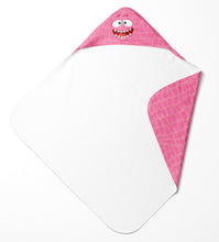 Load image into Gallery viewer, Pink Monster Soft and Absorbent Hooded Baby Towel