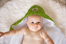 Load image into Gallery viewer, Green Monster Soft and Absorbent Hooded Baby Towel