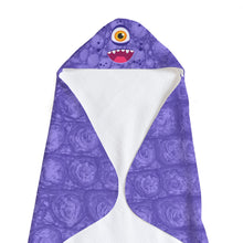Load image into Gallery viewer, Purple Monster Soft and Absorbent Hooded Baby Towel