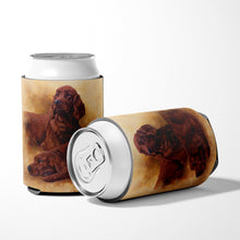 Load image into Gallery viewer, Red Irish Setters Portrait by Michael Herring Can or Bottle Hugger HMHE0181CC