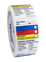 Load image into Gallery viewer, Hazardous Material Safety Checkbox HMIG Labels: Write-In, 1.5" x 2.5" - 250/Roll