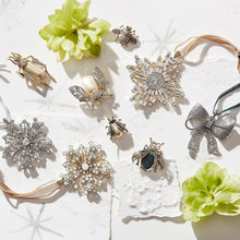 Load image into Gallery viewer, Baguette snowflake hanging ornament, crystal