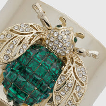 Load image into Gallery viewer, Sparkle bee napkin rings, emerald, set of two