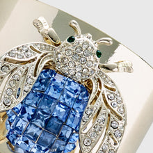 Load image into Gallery viewer, Sparkle bee napkin rings, blue, set of two