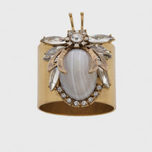 Load image into Gallery viewer, Vintage bug napkin rings, grey agate, set of two