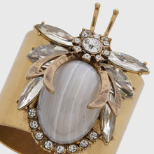 Load image into Gallery viewer, Vintage bug napkin rings, grey agate, set of two