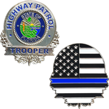 Load image into Gallery viewer, BL16-009 FHP Florida Highway Patrol Trooper Thin Blue Line Police Challenge Coin
