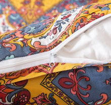 Load image into Gallery viewer, Tache Mustard Yellow Blue Red Paisley Chevron Hanging Gardens Pillow Sham 2-Pieces (HS3148Y)