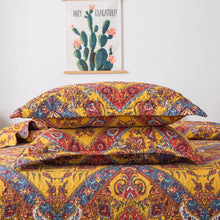 Load image into Gallery viewer, Tache Mustard Yellow Blue Red Paisley Chevron Hanging Gardens Pillow Sham 2-Pieces (HS3148Y)