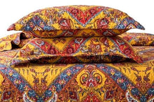 Load image into Gallery viewer, Tache Mustard Yellow Blue Red Paisley Chevron Hanging Gardens Pillow Sham 2-Pieces (HS3148Y)