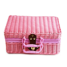 Load image into Gallery viewer, Vintage Handmade Wicker Picnic Basket