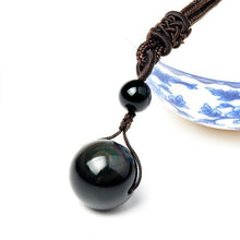 Load image into Gallery viewer, STRESS-FREE AND PROTECTION OBSIDIAN NECKLACE