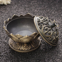 Load image into Gallery viewer, Handmade Lotus Flower Copper Alloy Incense Burner