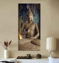 Load image into Gallery viewer, Painting buddha canvas in 3 panel
